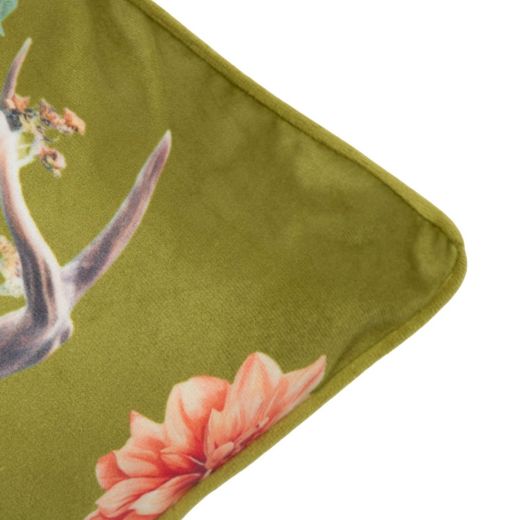 Kussen Portret hert groen 45x45cm