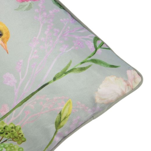 Coussin jardin aux oiseaux vert 45x45cm