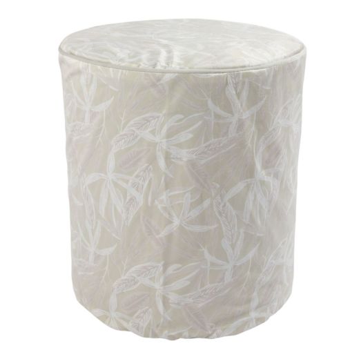 Pouf botanical leafs beige 39x39x43cm