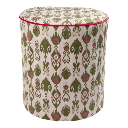 Pouf velvet kelim green 39x39x43cm