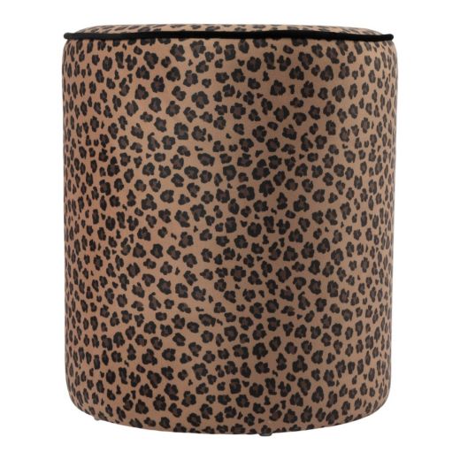 Pouf velvet leopard brown 39x39x43cm
