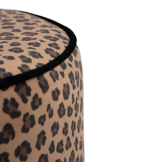 Pouf velvet leopard brown 39x39x43cm