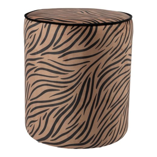 Pouf velvet zebra brown 39x39x43cm