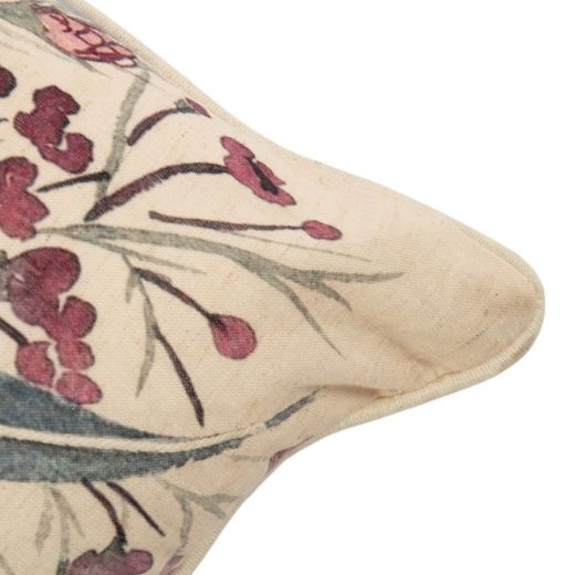Cushion botanic embroidered off white 30x50cm