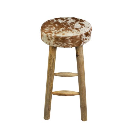tabouret de bar vache brun/blanc 75cm 