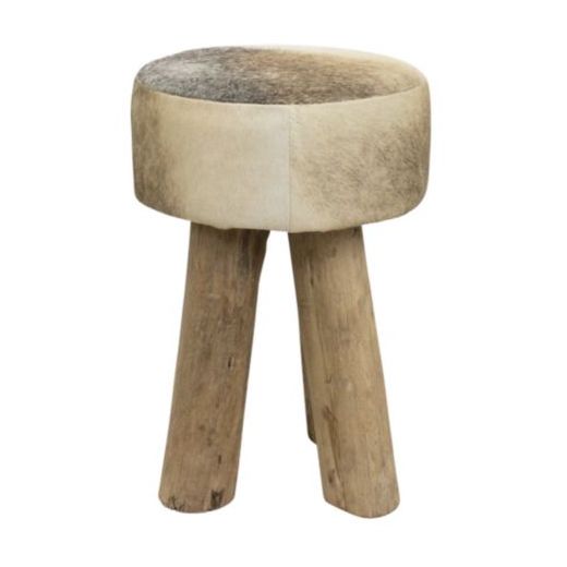 tabouret vache gris rond 45cm