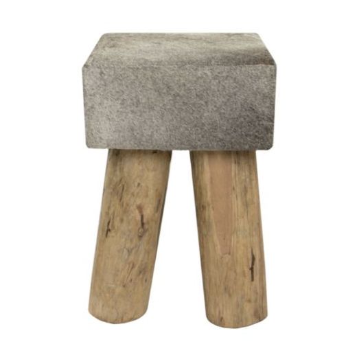 tabouret vache gris carré 45cm