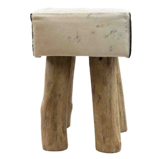 tabouret vache noir carré 45cm