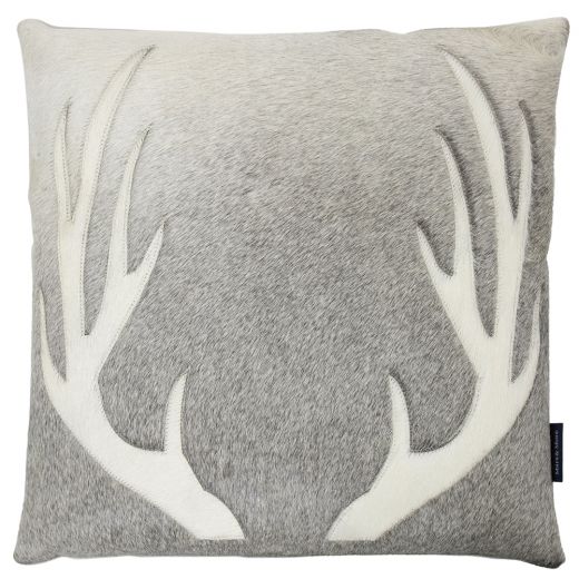 cushion cow antler grey 45x45cm (bos taurus taurus)