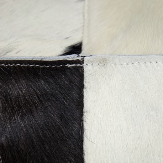 hocker kuh quadrat schwarz/weiss 50x50x30cm