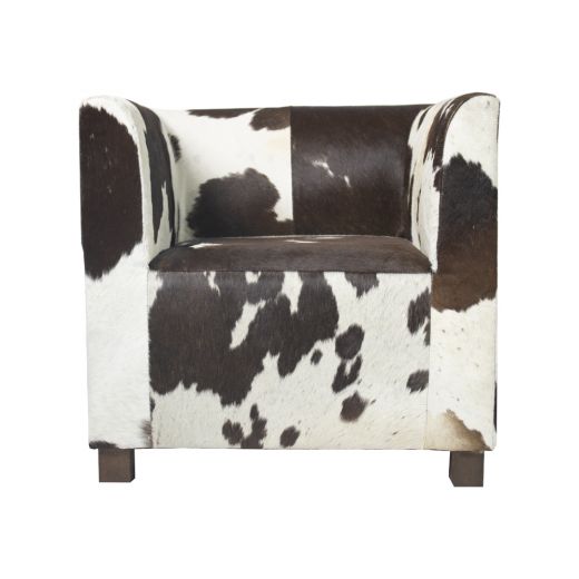 chair club cow dark brown/white 73cm (pallet) (bos taurus taurus)