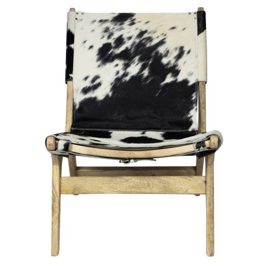chair relax cowhide black/white (self-assembly) (bos taurus taurus)