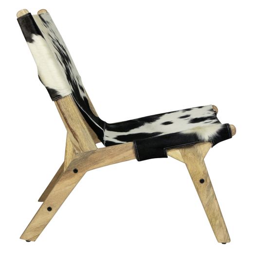 chair relax cowhide black/white (self-assembly) (bos taurus taurus)