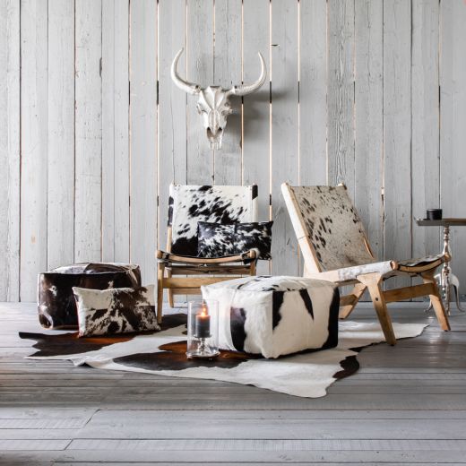 chair relax cowhide black/white (self-assembly) (bos taurus taurus)
