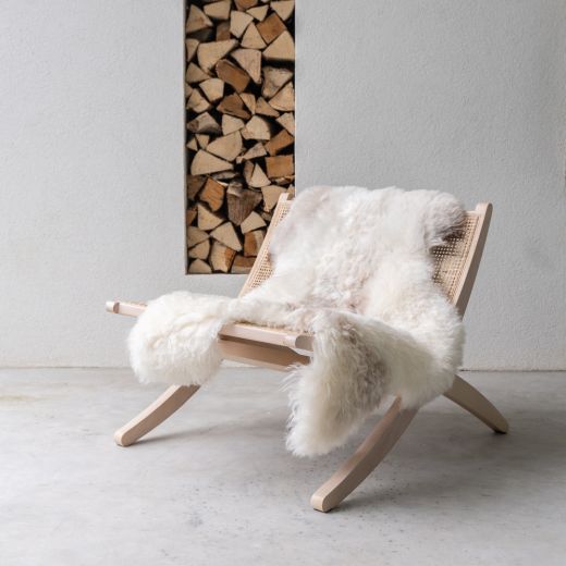 peau mouton islande rasé naturel blanc cassé 110cm 