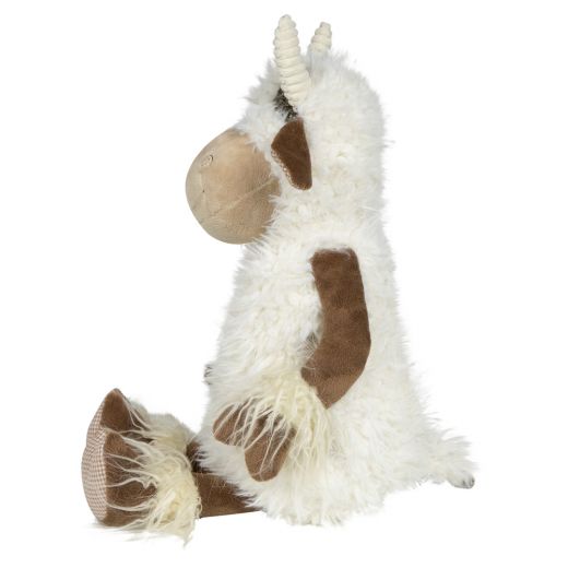 doudou gentille cheveux longs vache 25cm