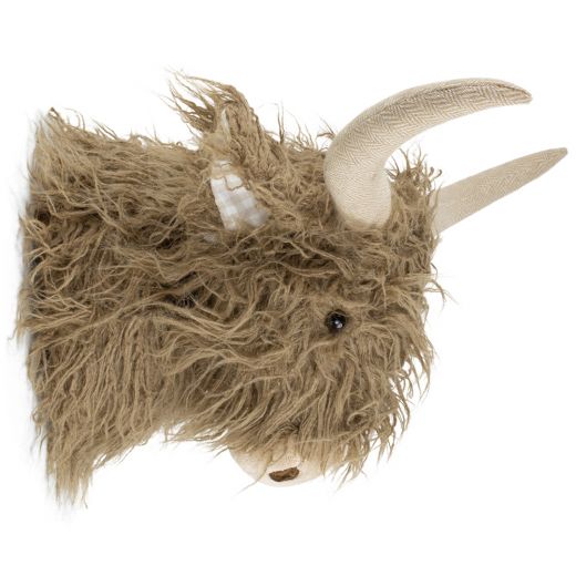 doudou highlander écossais tête de mur brun 40cm