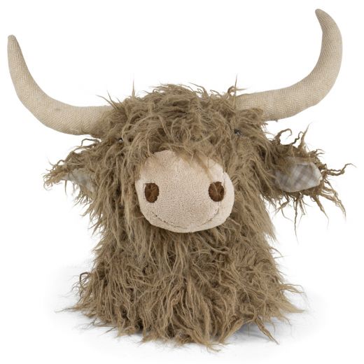 doudou highlander écossais tête de mur brun 40cm