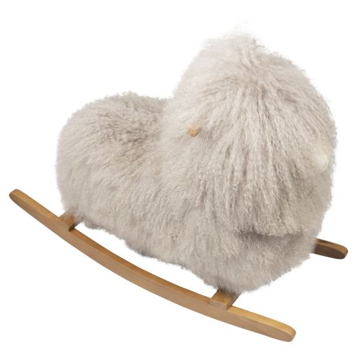 animal à bascule mouton cheveux gris 75cm