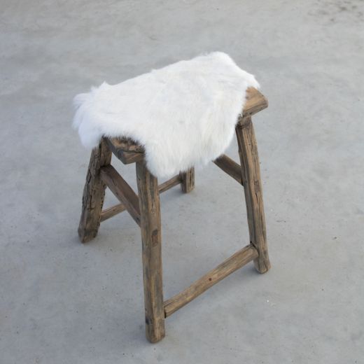 fell kaninchen gesichtet weiß grau 40cm
