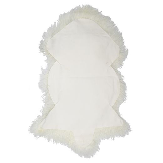 peau mouton cheveux bouclés blanc 100cm