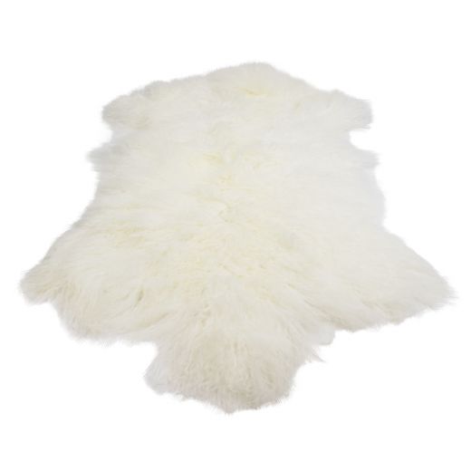 peau mouton cheveux bouclés blanc 100cm