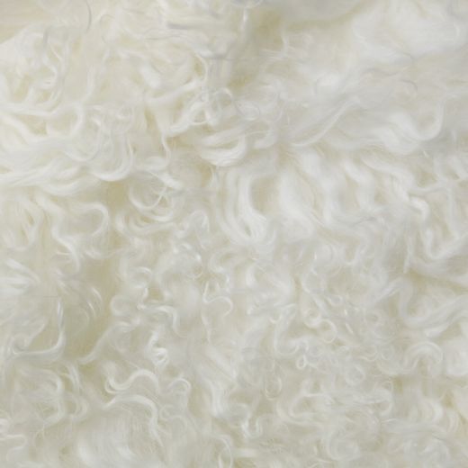 peau mouton cheveux bouclés blanc 100cm
