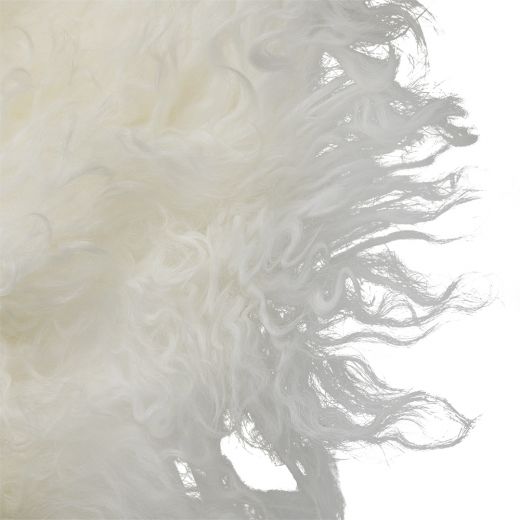 peau mouton cheveux bouclés blanc 100cm
