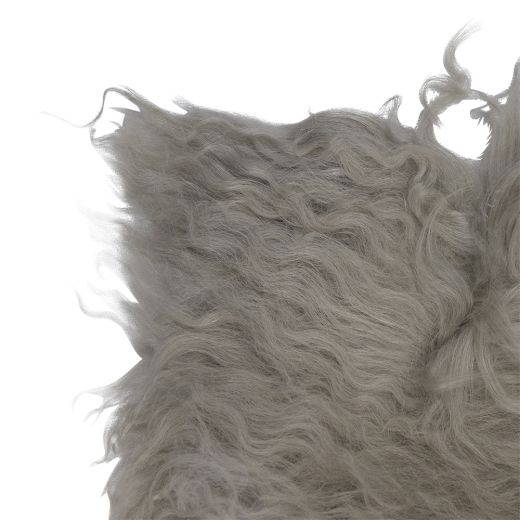 Coussin d'assise mouton cheveux bouclés gris 40x40cm