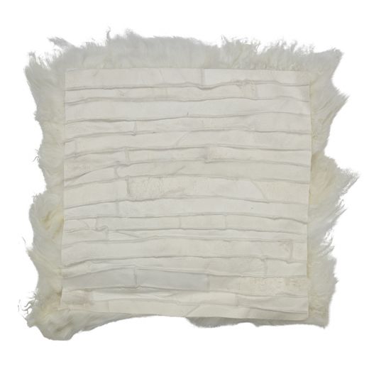 Coussin d'assise mouton cheveux bouclés blanc 40x40cm
