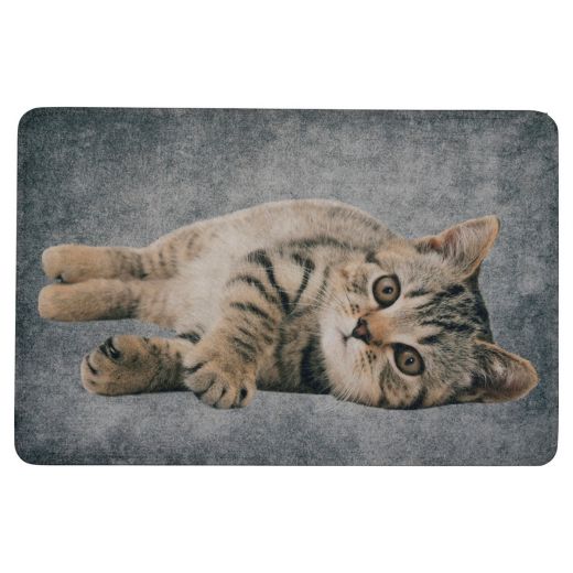 deurmat grijs tabby liggend 75x50cm