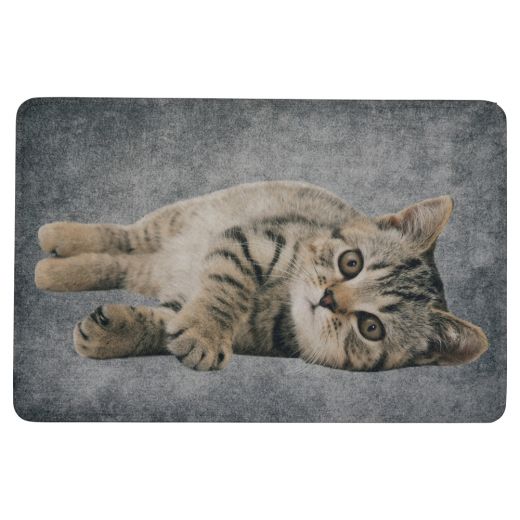 paillasson tabby allongé gris 75x50cm