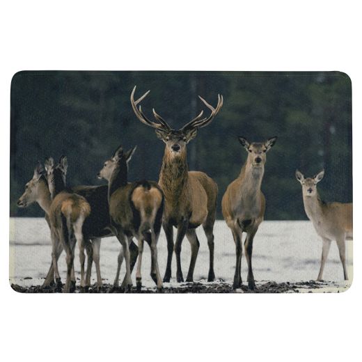 doormat snow flock cerf 75x50cm