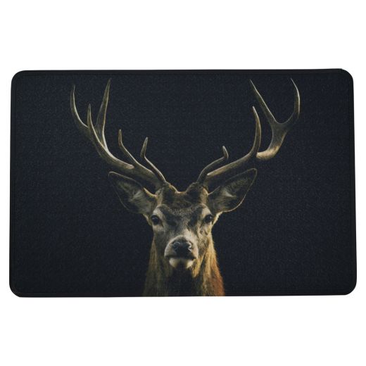 paillasson noir cerf rouge 75x50cm
