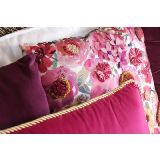 coussin fait main fleury coquelicot 45x45cm