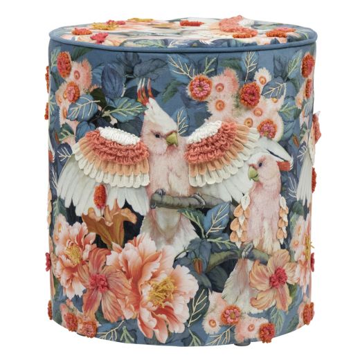 handgefertigte hocker fleury kakadu 40x40x45cm