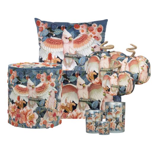 handgefertigte hocker fleury kakadu 40x40x45cm