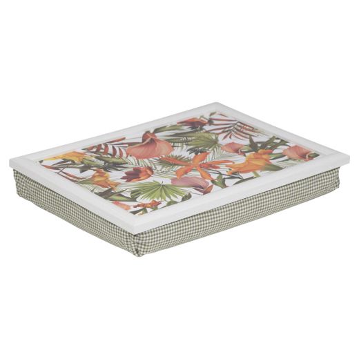 plateau charming fleurs blanc 43cm*