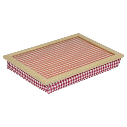 plateau coussin carreau rouge