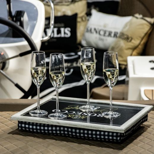 laptray wine prosecco black 43cm