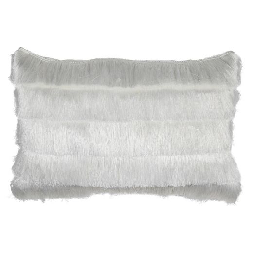 groot kussen franjes wit 40x60cm