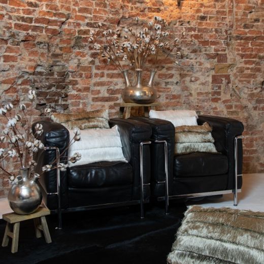 groot kussen franjes wit 40x60cm