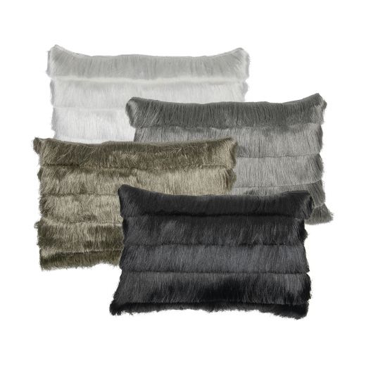 groot kussen franjes wit 40x60cm