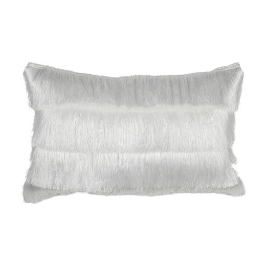 half kussen franjes wit 30x50cm