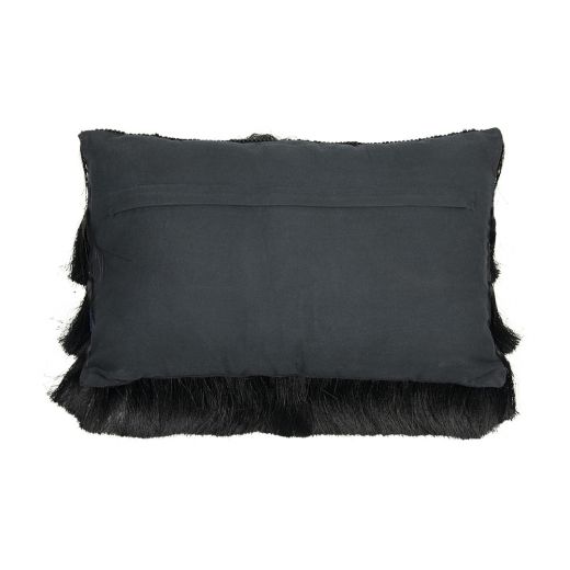 half kussen franjes zwart 30x50cm