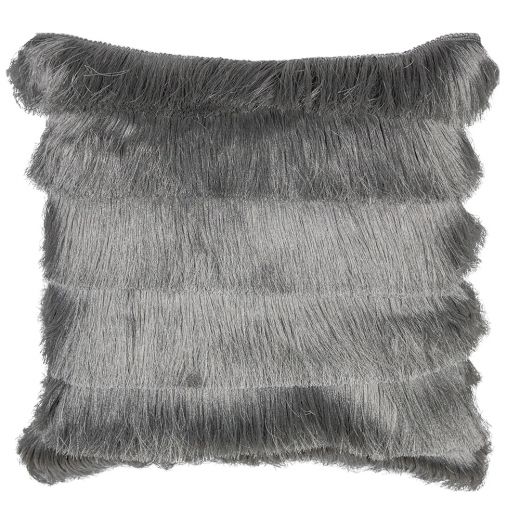 kussen franjes zilver 45x45cm
