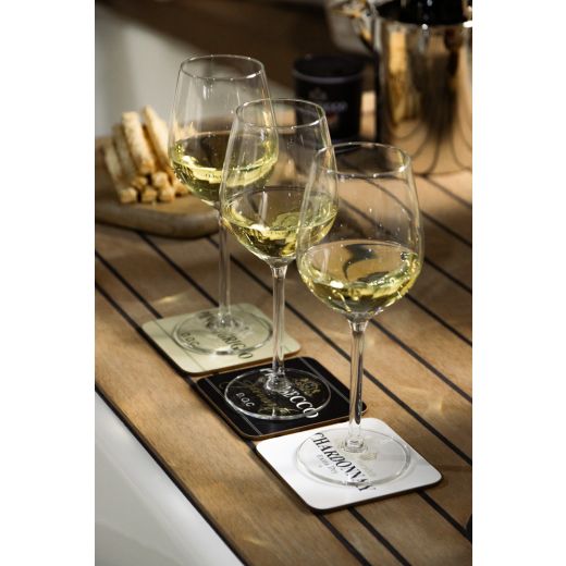 coaster vin chardonnay blanc 10x10cm  (6)