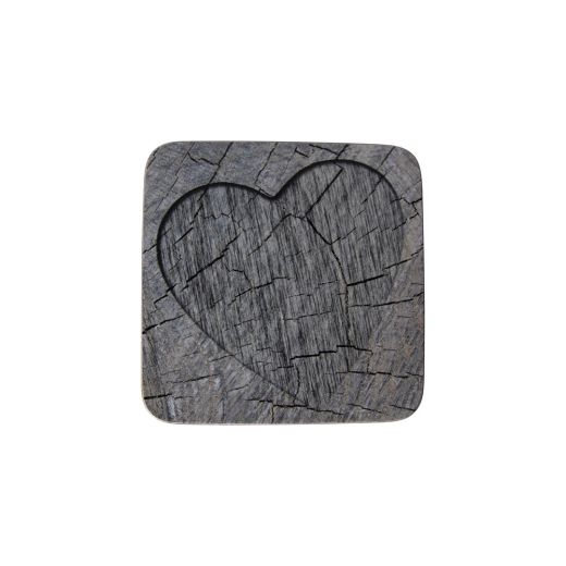 coaster coeurs d'arbre gris 10x10cm (6)*
