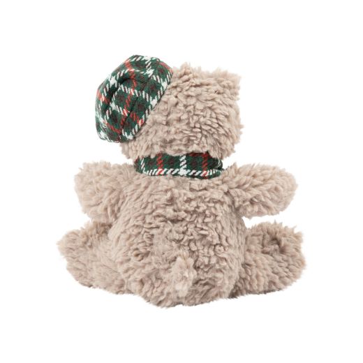 Peluche ours beige avec casquette & châle 21cm