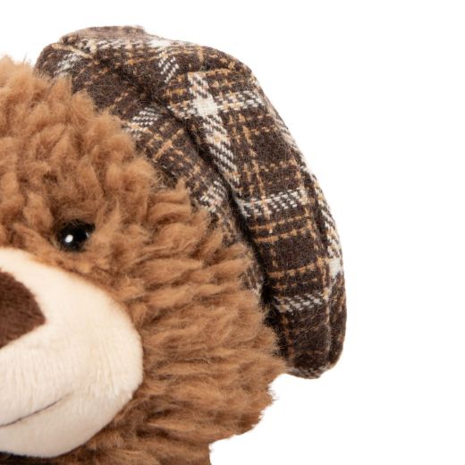 Peluche ours brun avec casquette & châle 21cm